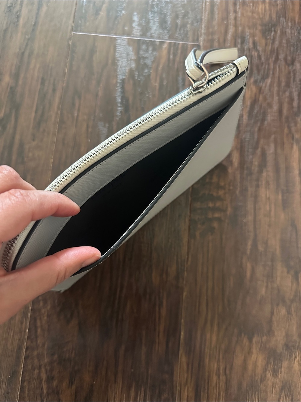 kate spade Cream and Light Gray Two-Tone Wristlet - Picture 3 of 5